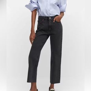 Mango straight leg cropped jean